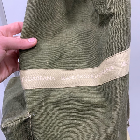 J&ANS Dolce & Gabbana Army Green Duffel Bag Drawstring Travel Bag Oversized Rare - Picture 10 of 16